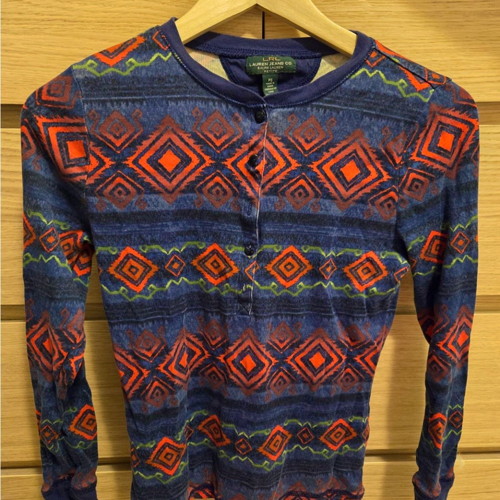 Ralph Lauren Long Sleeve Henley Top Size Small